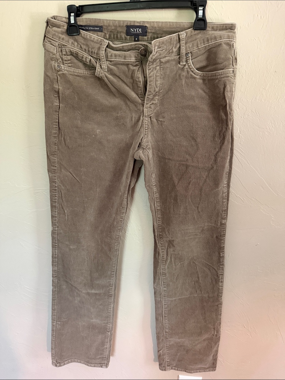 NYDJ Corduroy Straight Pants in Taupe